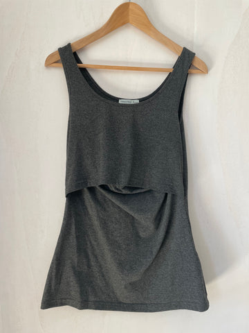 Anna Field mama (100) - graues Träger-Shirt, Gr. M