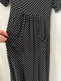 Yessica (213) - schwarzes Kleid mit weissen Punkten, Gr. S