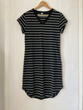 Séraphine (100) - schwarzes Kleid mit weissen Streifen, Gr. S