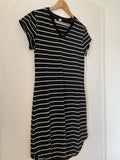 Séraphine (100) - schwarzes Kleid mit weissen Streifen, Gr. S