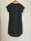 Séraphine (100) - schwarzes Kleid mit weissen Streifen, Gr. S