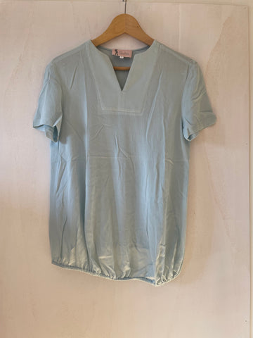 Paulina (214) - pastellblaue Bluse, Gr. XS