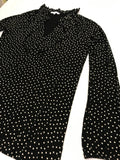 noppies (135) - schwarze Bluse mit weissen Punkten, Gr. L
